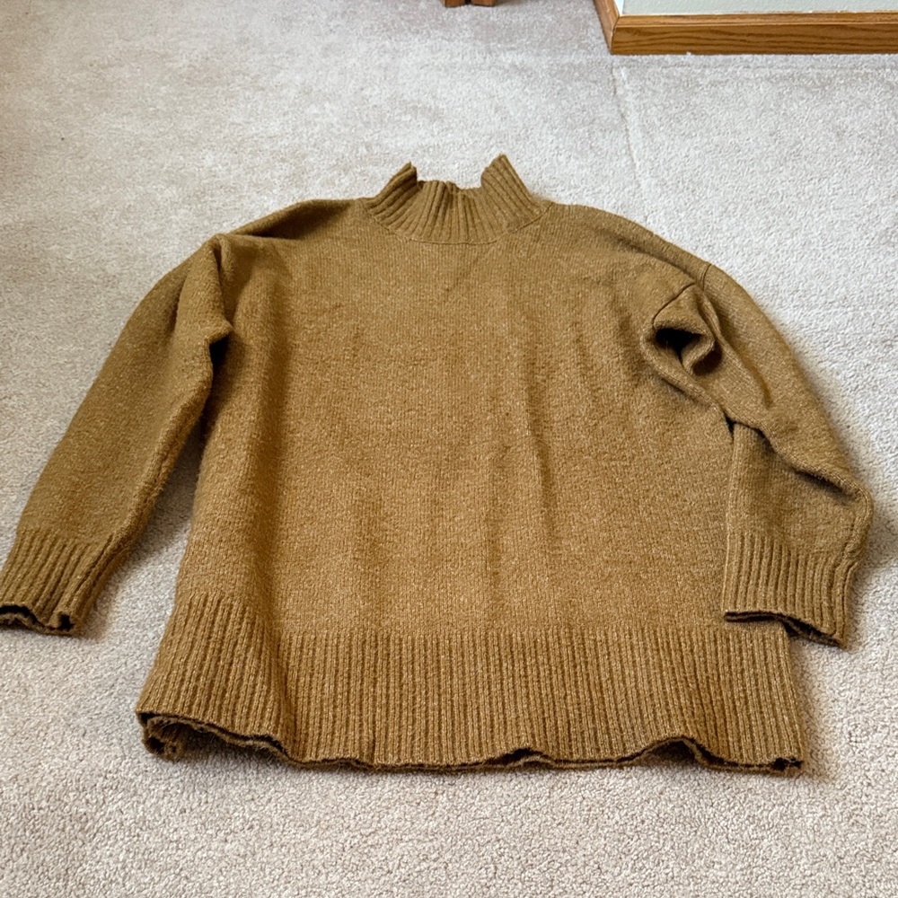 Elegant Brown Women's Turtleneck Sweater Dress